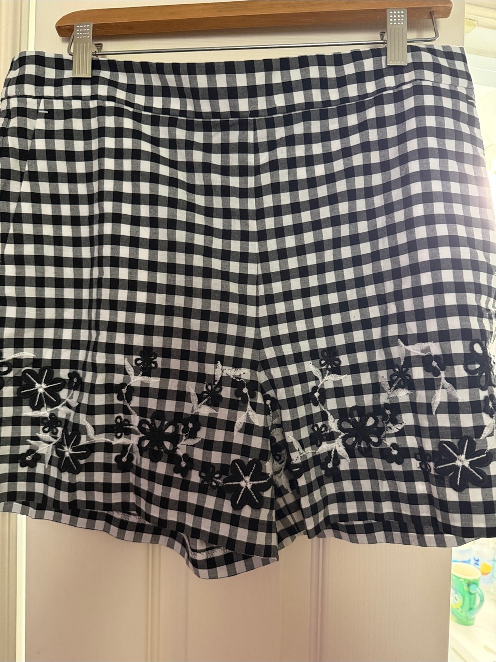 Ann Taylor Black and White Gingham Short